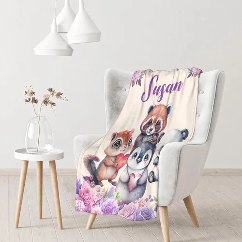 Vista 5 de Manta de bebé personalizada para niñas y niños, manta de bebé personalizada con nombre para niños pequeños, niños, ducha, recién nacidos, guardería