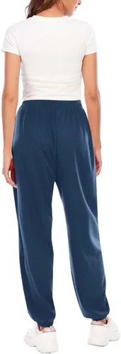 Vista 4 de Pantalones deportivos de talla grande para mujer, estilo casual, cintura elástica, pierna recta, pantalones de descanso, holgados, hasta el tobillo