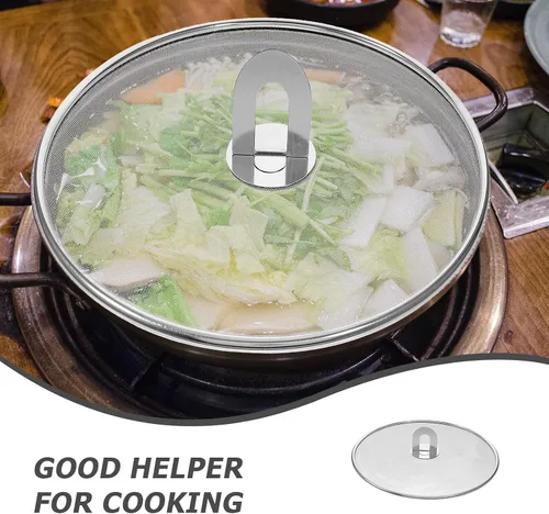 Vista 3 de Fine Mesh Splatter Screen Stainless Steel Grease Guard for Skillets