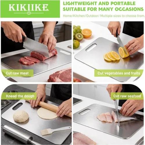 Vista 6 de Tabla de Cortar de Titanio de Doble Cara 100% Titanio Puro Tablas de Cortar para Cocina - Tablas de cortar de titanware de grado alimenticio
