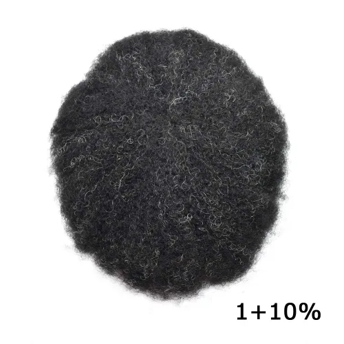 Vista 2 de LYRICAL HAIR Completo encaje francés Afro Toupee para hombres negros cabello humano brasileño todo encaje afroamericano rizado sistema de reemplazo