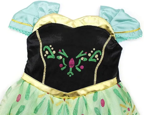 Vista 5 de Xinfenglai Disfraz de princesa para niñas verdes