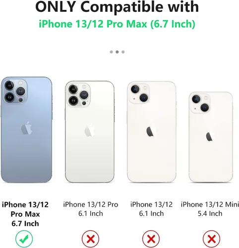 Vista 2 de YmhxcY Funda para iPhone 13 Pro Max, iPhone 12 Pro Max, a prueba de golpes, a prueba de caídas, a prueba de polvo, a prueba de caídas, 3 capas