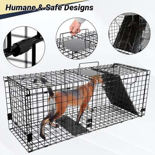 Vista 4 de Trampas para animales Live Catch 42" x 15.7" x 17.7", jaula
