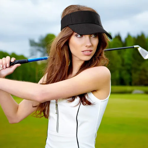 Vista 5 de Cooraby Paquete de 4 sombreros de visera deportiva, gorra ajustable, talla única, visera deportiva para exteriores para mujeres y hombres