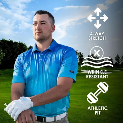 Vista 4 de YATTA GOLF - Camiseta polo de golf de alto rendimiento para hombre
