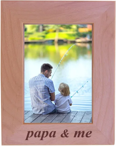 Vista 9 de CustomGiftsNow Papa & Me - Marco de fotos de madera, se adapta a fotos de 5 x 7 pulgadas (Horiztonal)