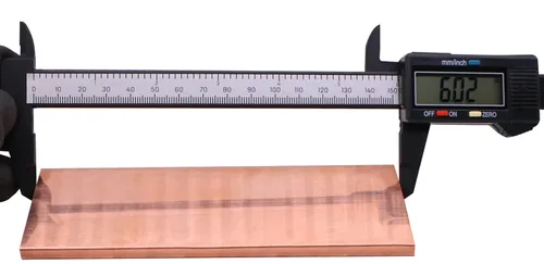 Vista 3 de VERNUOS 1/4" x 2" C110 Barra plana de cobre sólido de 6" de largo, .23" de placa para laminador