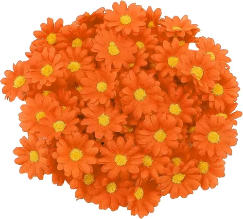 Vista 8 de 100 cabezas de girasol de seda de 1.969 in, 2 pulgadas, decoración de boda, corona de regalo, álbum de recortes, manualidades, fiesta, festival
