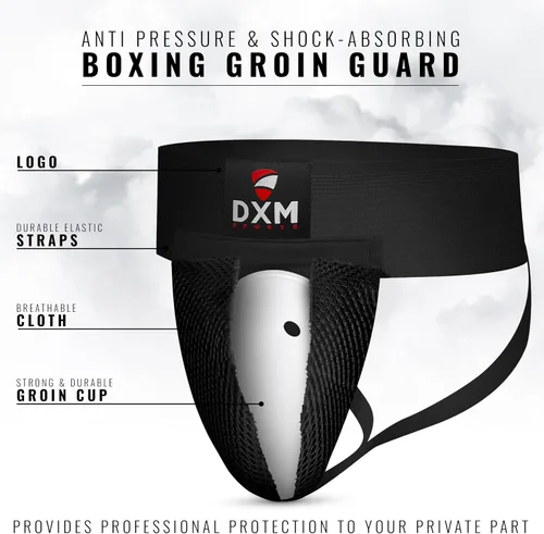 Vista 3 de DXM SPORTS Boxing Groin Protector Men – Adjustable Groin Guard for Kickboxing, Taekwondo Sparring Gear, Muay Thai, Martial Arts Training