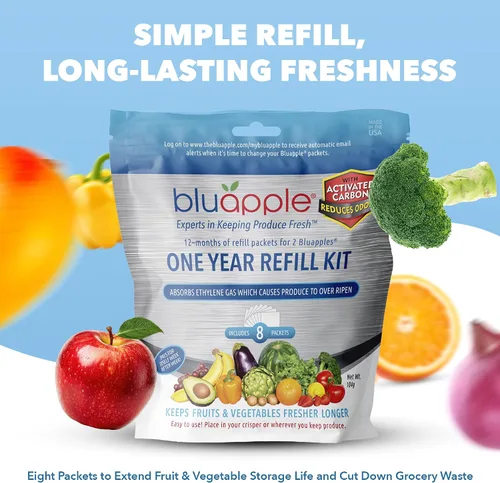 Vista 2 de Kit de reposisión para Bluapple, con carbón activado, 1 año de reposición, Blanco, azul