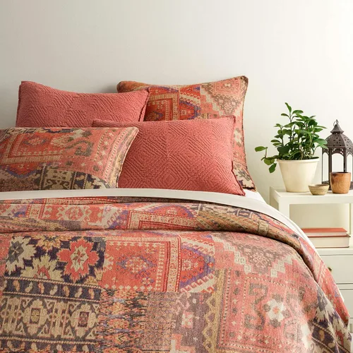Vista 3 de Pine Cone Hill Kerala Spice Matelasse - Funda de almohada, tamaño estándar, patrón sólido amarillo/naranja/amarillo/naranja Multicolor