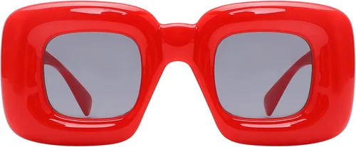 Vista 3 de Akirawang Lentes de sol inflados cuadrados de moda para mujeres y hombres, de gran tamaño, marco grueso, gafas de moda, sombras, estilo de diseñador