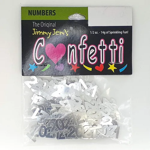 Vista 2 de Confetti Year 2021 Silver - Paquete al por menor #7236 QS0 Plateado