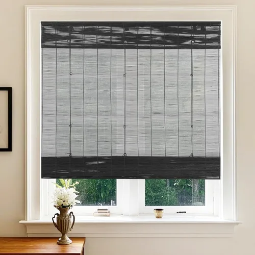 Vista 18 de LETAU - Cortinas de madera para ventanas con cenefa, filtran la luz