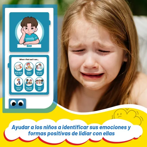 Vista 5 de Torlam Feelings Wheel - Libro de emociones para niños, herramientas de regulación socioemocional, libro con rueda de emociones, herramientas