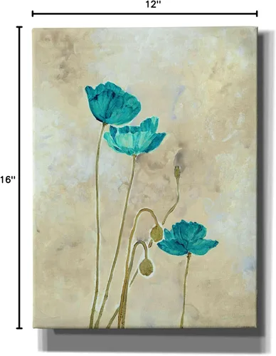 Vista 9 de Epic Graffiti 'Tealqoise Flowers 2' por Jadei Graphics, arte de pared en lienzo, 12 x 16 pulgadas