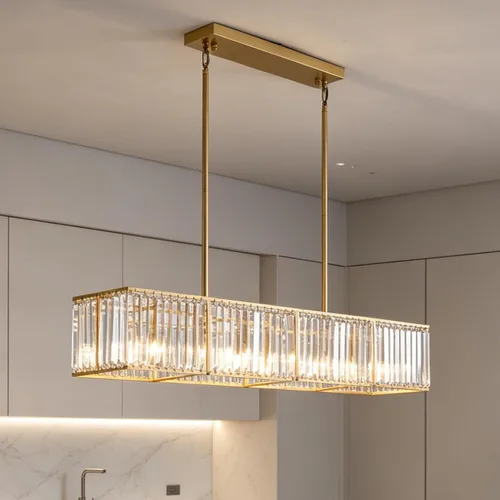 Vista 9 de Siljoy Candelabro rectangular moderno de cristal, 5 luces, color negro, rectangular, con forma de gota de lluvia, lámpara de techo colgante lineal