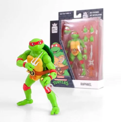 Vista 5 de Loyal Subjects - Figura de acción de Raphael 5 de las Tortugas Ninja Mutantes Adolescentes de BST AXN (red)