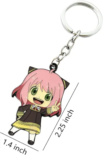 Vista 2 de DEZHAN Anime Cartoon SP FAMILY Keychain, Metal Cute Key Chain for Girls Women and Men