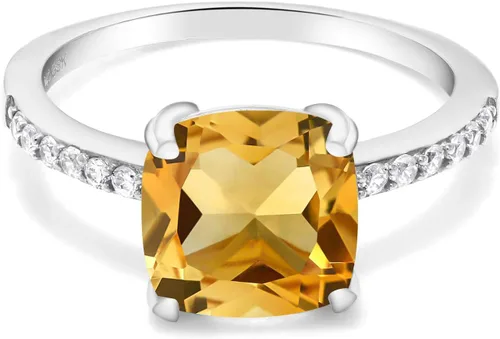 Vista 89 de Gem Stone King Anillo de compromiso de plata de ley 925 con piedra preciosa de corte cojín de 0.315 in Anillo de compromiso de aniversario de boda