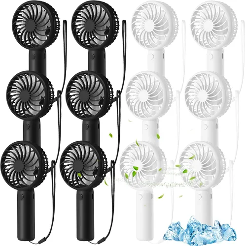 Vista 36 de Tujoe Mini ventilador de mano potente de 3 velocidades, ventilador personal pequeño portátil recargable con base USB para mujeres, maquillaje