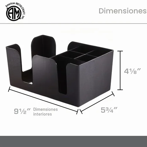 Vista 4 de American metalcraft BAR6 organizador plástico, color negro.