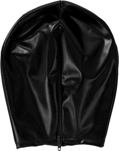 Vista 5 de Disfraz de casco metálico brillante para hombre, máscara de cara completa, ojos abiertos y accesorios para la boca