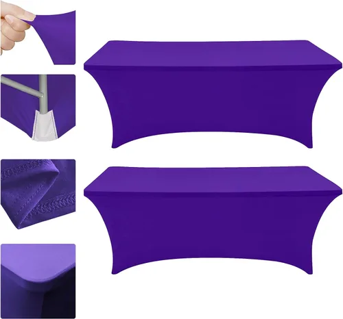 Vista 17 de Eurmax USA - Manteles rectangulares ajustables de elastano de 4 pies, mantel elástico para bodas, eventos o para decorar la mesa del patio