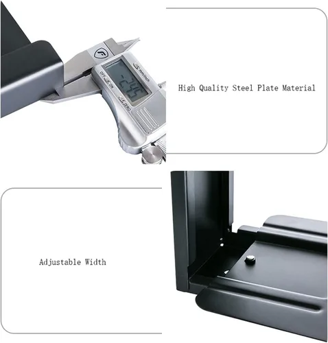 Vista 2 de TOMYEUS-CPU Stand CPU Holder Hanging Heavy Metal Pc Main Tower Bracket Office Desktop Wall Mounted Chassis Mounting Stand Freely Adjustable Computer