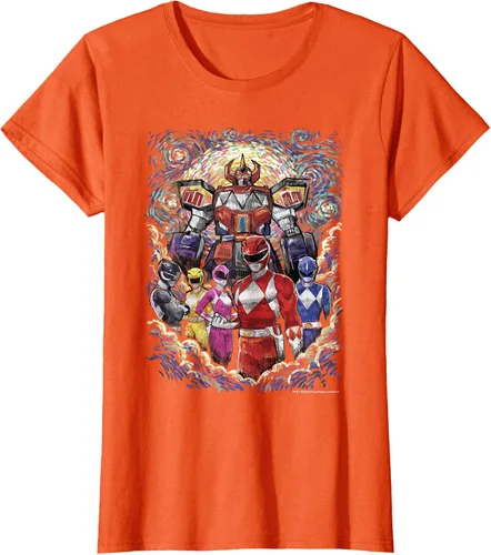 Vista 10 de Power Rangers Mighty Morphin' Megazord Starry Night Poster Camiseta