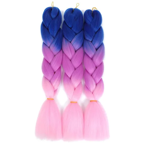 Vista 8 de 3 extensiones de cabello trenzado ombré, Alileona colorido, 24 pulgadas, cabello trenzado jumbo para niñas y mujeres, uso diario, 3.53 oz/por