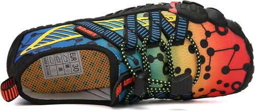 Vista 3 de UBFEN - Zapatos para el agua para niños y niñas zapatos acuáticos y livianos de secado rápido para ir a la playa practicar deportes hacer natación e