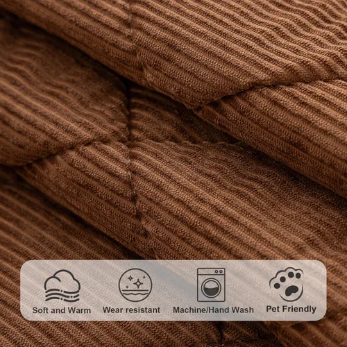 Vista 4 de Funda de sofá lavable para perros, impermeable y antideslizante, protector de muebles para sofá seccional (1 unidad, 27.6 x 27.6 pulgadas, marrón)