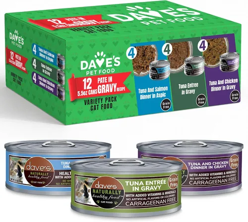 Vista 14 de Dave's Pet Food Grain Free Wet Cat Food (Minced Chicken in Gravy), Naturally Healthy Canned, Added Vitamins & Minerals, Wheat, Gluten & GMO-Free