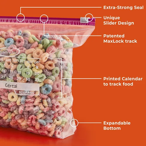 Vista 3 de Hefty Slider - Bolsas de almacenamiento para calendario, tamaño de galón, 30 unidades (paquete de 4), 120 en total
