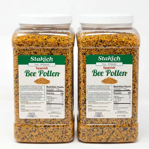 Vista 10 de Stakich Gránulos de polen de abeja español, puros, naturales, sin procesar, 1 libra (16 onzas)