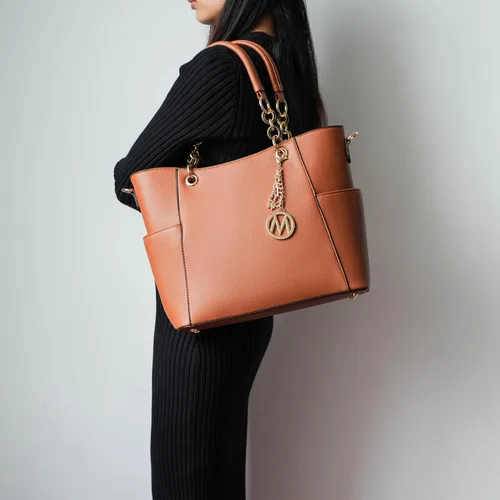 Vista 4 de MKF Collection - Juego de bolsa de mano para mujer, con cartera y asa superior, de piel vegana