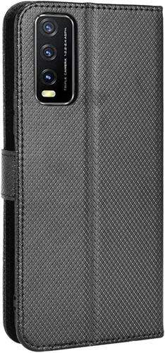 Vista 3 de Funda de piel sintética con tapa para Vivo Y20S, para Vivo Y20A, V2052, V2034, Y20i, V2027, Y20, 2021, V2043, Y20, 2020, V2029, Y11S, color negro