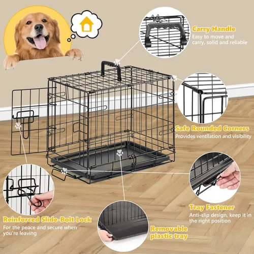 Vista 3 de Jaula para perros de 18 pulgadas, jaula para perros pequeños