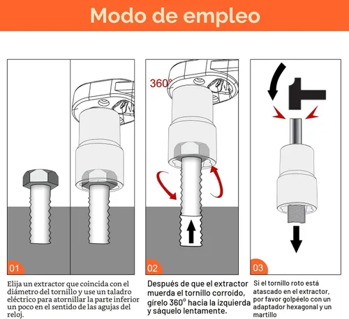 Vista 6 de XEWEA 5PCS 1/2 Drive Lug Nut Bolt Extractor Set, Kit de eliminación de 5 unidades de 1/2