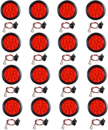 Vista 76 de Kit de tapones de cableado con cubierta de hule para luz trasera LED redonda de 4", 12 ledes, para RV, camioneta