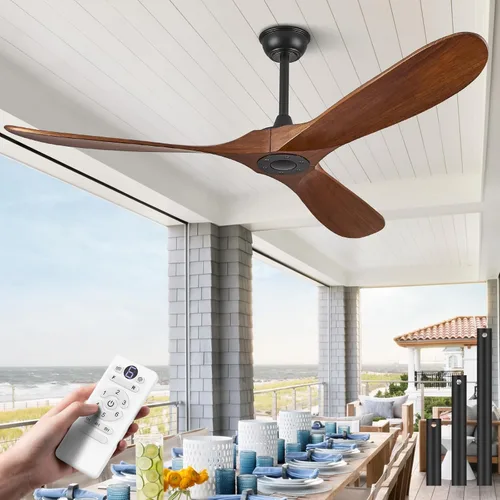 Vista 9 de Ventiladores de techo ABZ sin luces - Ventiladores de techo modernos de 52 pulgadas sin luces con control remoto, ventiladores de techo de 3 aspas