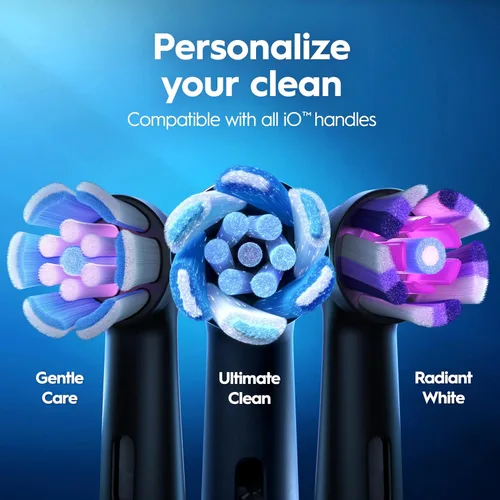 Vista 7 de Oral-B iO Deep Clean Cepillo de dientes recargable eléctrico, negro con iO Series 3 Limited, 2 cabezales de cepillo y estuche de viaje - Sensor