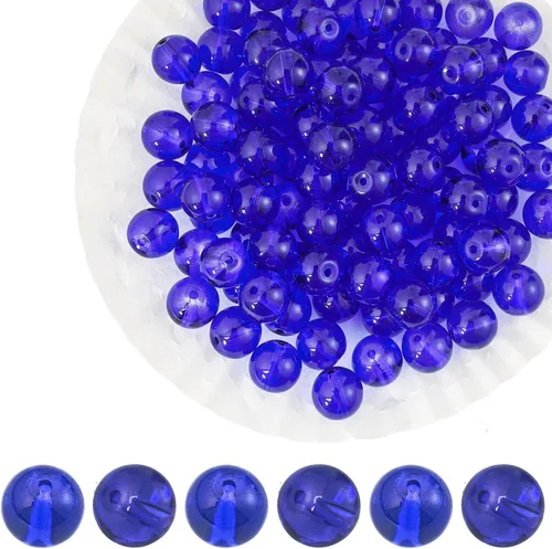 Vista 9 de Granos de cristal gris 0.394 in 200pcs claro redondo