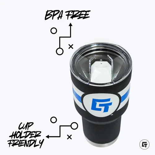 Vista 4 de Gametime Sidekicks Syracuse - Vaso azul marino de 30 onzas, con licencia oficial, acero inoxidable 18/8, doble pared, aislado al vacío, logotipos