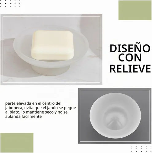 Vista 5 de Aomasi Jabonera redonda de vidrio para lavabo de ducha de baño, esmerilado