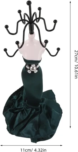 Vista 6 de YARNOW Mannequin Jewelry Holder: Princess Model Jewelry Display Stand for Earrings and Necklaces - Mannequin Neckplace Organizer for Retail Shop