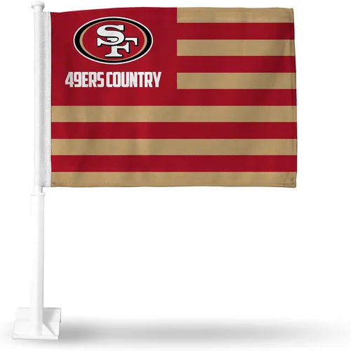 Vista 23 de Rico Industries NFL Double Sided Car Flag - 16" x 19" - Strong Pole That Hooks onto Car/Truck/Automobile