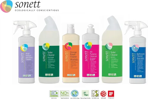 Vista 5 de Sonett Líquido orgánico biodegradable suave para fregar 17 fl oz / 0.5 L Para limpiar suavemente acero inoxidable, esmalte, plástico, cerámica